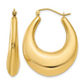 14k Polished Hoop Earrings, 33 x 6 mm