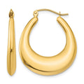 14k Polished Hoop Earrings, 30 x 4.5 mm