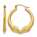 14k Polished Ram Hoop Earrings, 29 x 3.75 mm