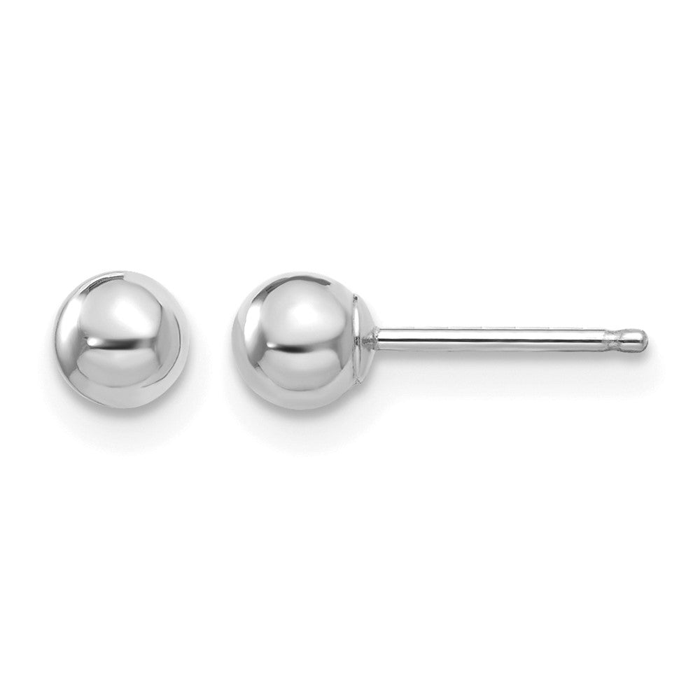 14k White Gold Madi K Polished 4mm Ball Post Earrings, 4 x 4 mm