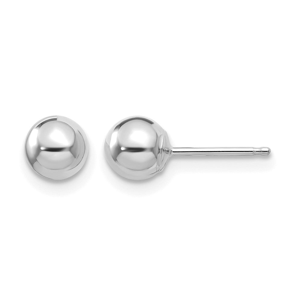 14k White Gold Madi K Polished 5mm Ball Post Earrings, 5 x 5 mm