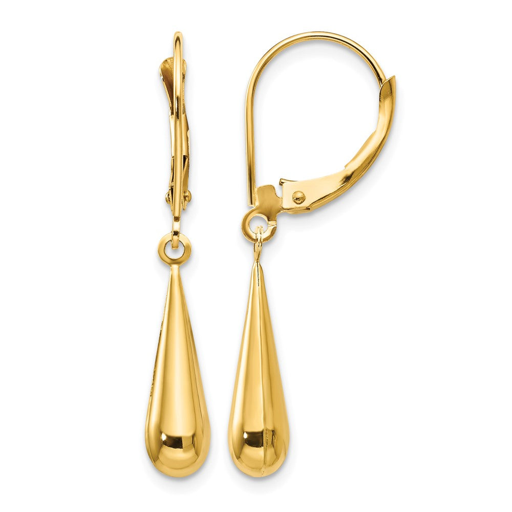 14k Madi K Teardrop Dangle Leverback Earrings, 33 x 5 mm