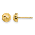 14k Madi K Polished and Diamond-cut Swirl 5mm Button Post Earrings, 5 x 5 mm