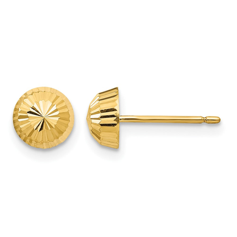 14k Madi K Polished and Diamond-cut Swirl 5mm Button Post Earrings, 5 x 5 mm