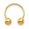 14k Madi K 12mm Half Hoop with 4mm Screw-on Bead Single Earring, 12 x 4 mm