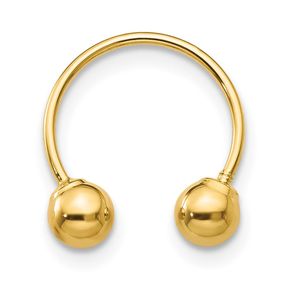 14k Madi K 12mm Half Hoop with 4mm Screw-on Bead Single Earring, 12 x 4 mm