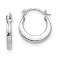 14k White Gold Madi K Small 1.6x12mm Hoop Earrings, 12 x 10 mm