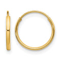 14k Madi K 1.25x12mm Endless Hoop Earrings, 12 x 12 mm