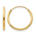 14k Madi K 1.25x15mm Endless Hoop Earrings, 15 x 15 mm