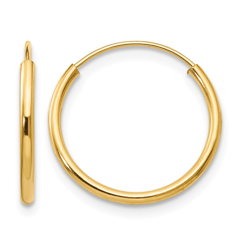 14k Madi K 1.25x15mm Endless Hoop Earrings, 15 x 15 mm