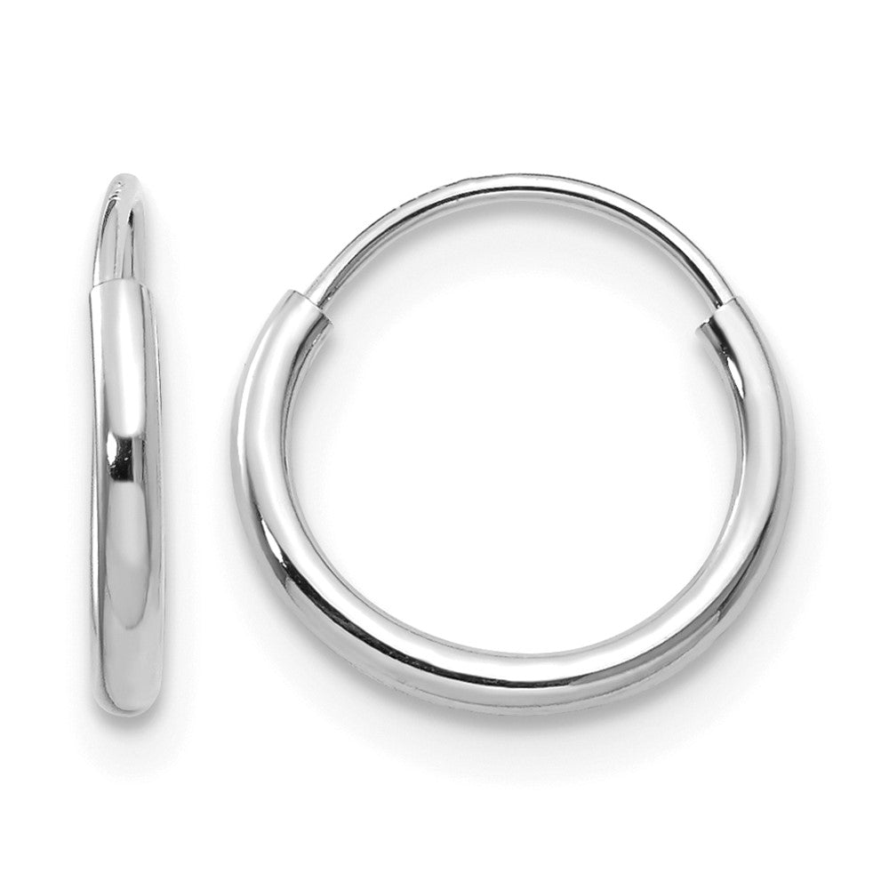 14k White Gold Madi K 1.25x9mm Endless Hoop Earrings, 8 x 8 mm