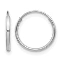 14k Madi K White Gold 1.25x12mm Endless Hoop Earrings, 12 x 12 mm