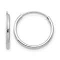 14k Madi K White Gold 1.25x13mm Endless Hoop Earrings, 13 x 13 mm