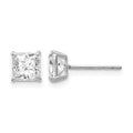 14k White Gold Madi K 5mm Square CZ Post Earrings, 5 x 5 mm