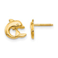 14k Madi K Dolphin Childrens Screwback Post Earrings, 8 x 8 mm