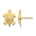 14k Madi K Turtle Childrens Post Earrings, 11 x 8 mm