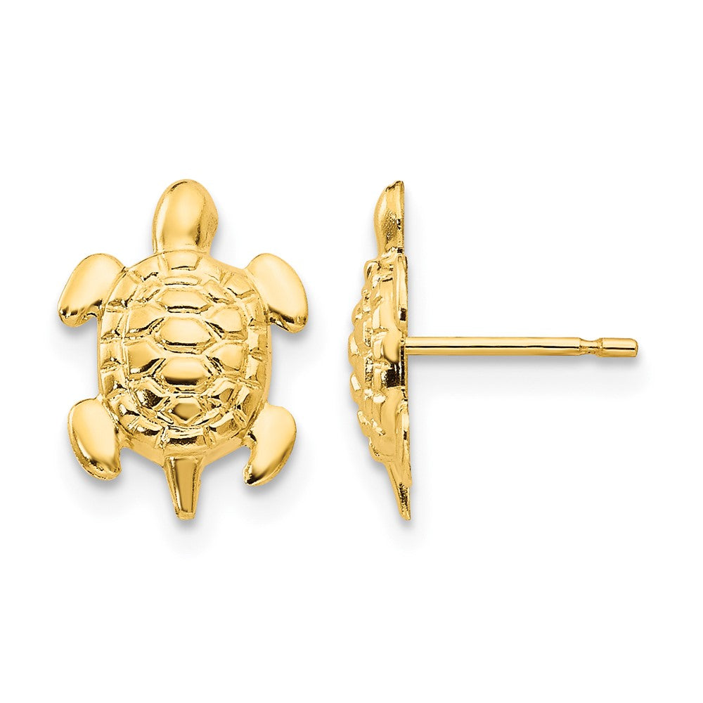 14k Madi K Turtle Childrens Post Earrings, 11 x 8 mm