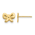 14k Madi K Bow Childrens Post Earrings, 8 x 6 mm