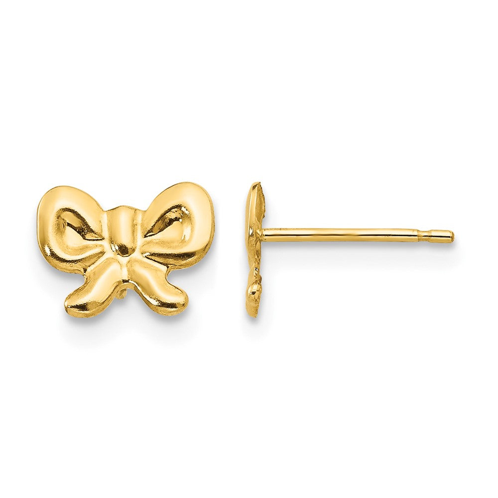14k Madi K Bow Childrens Post Earrings, 8 x 6 mm