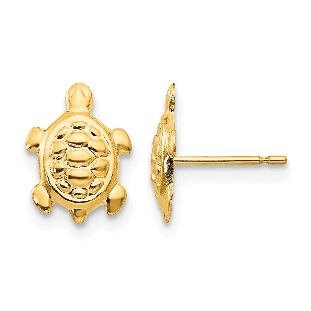 14k Madi K Turtle Childrens Post Earrings, 12 x 8 mm