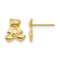 14k Madi K Teddy Bear Childrens Post Earrings, 10 x 8 mm