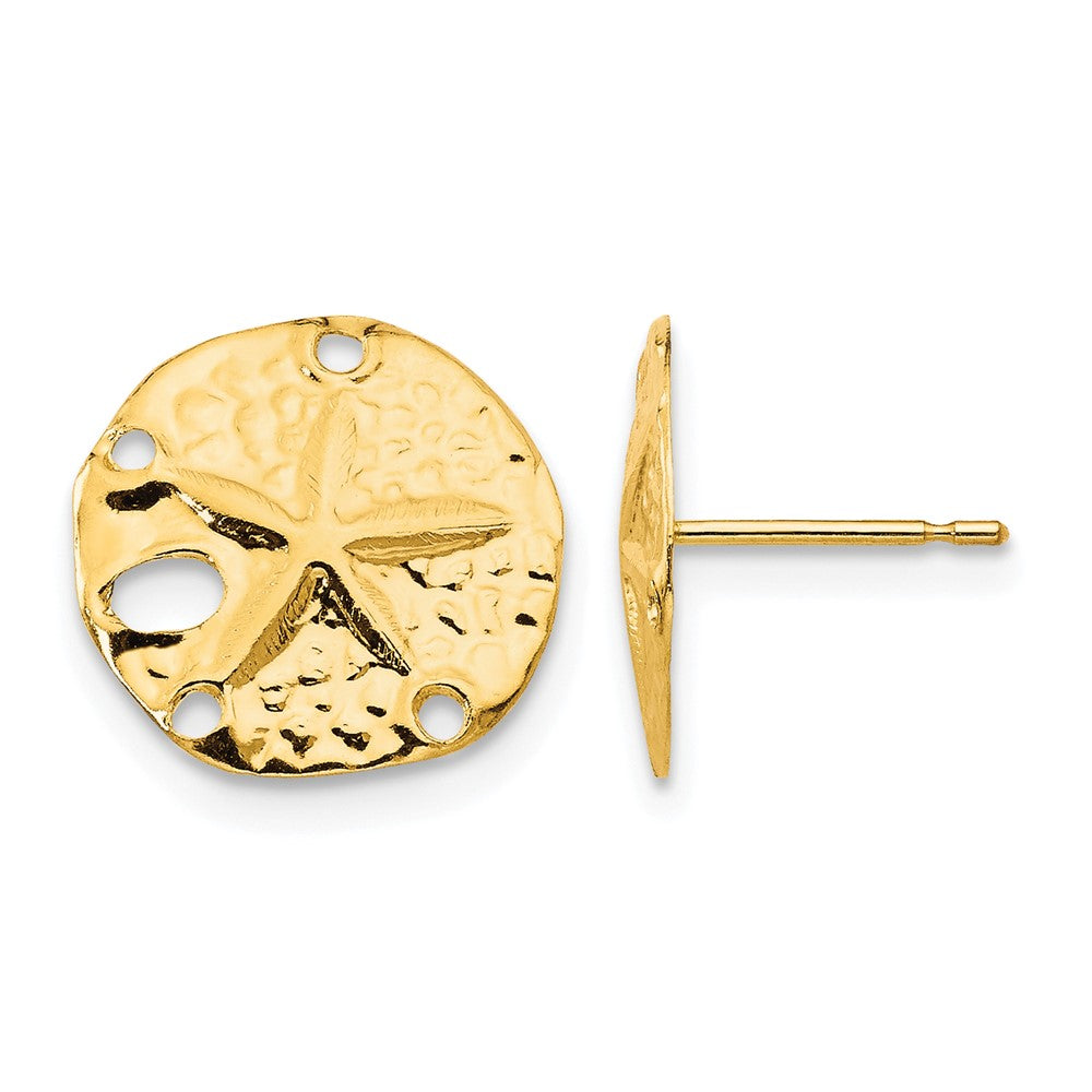 14k Madi K Sand Dollar Childrens Post Earrings, 12 x 10 mm