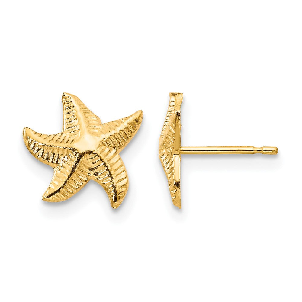 14k Madi K Starfish Childrens Post Earrings, 10 x 8 mm