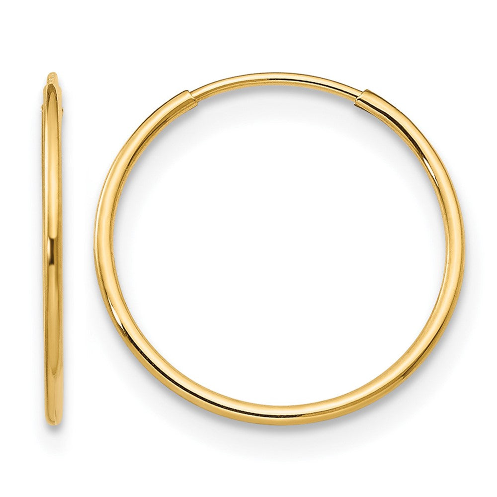 14k Madi K 1x14mm Endless Hoop Earrings, 14 x 14 mm