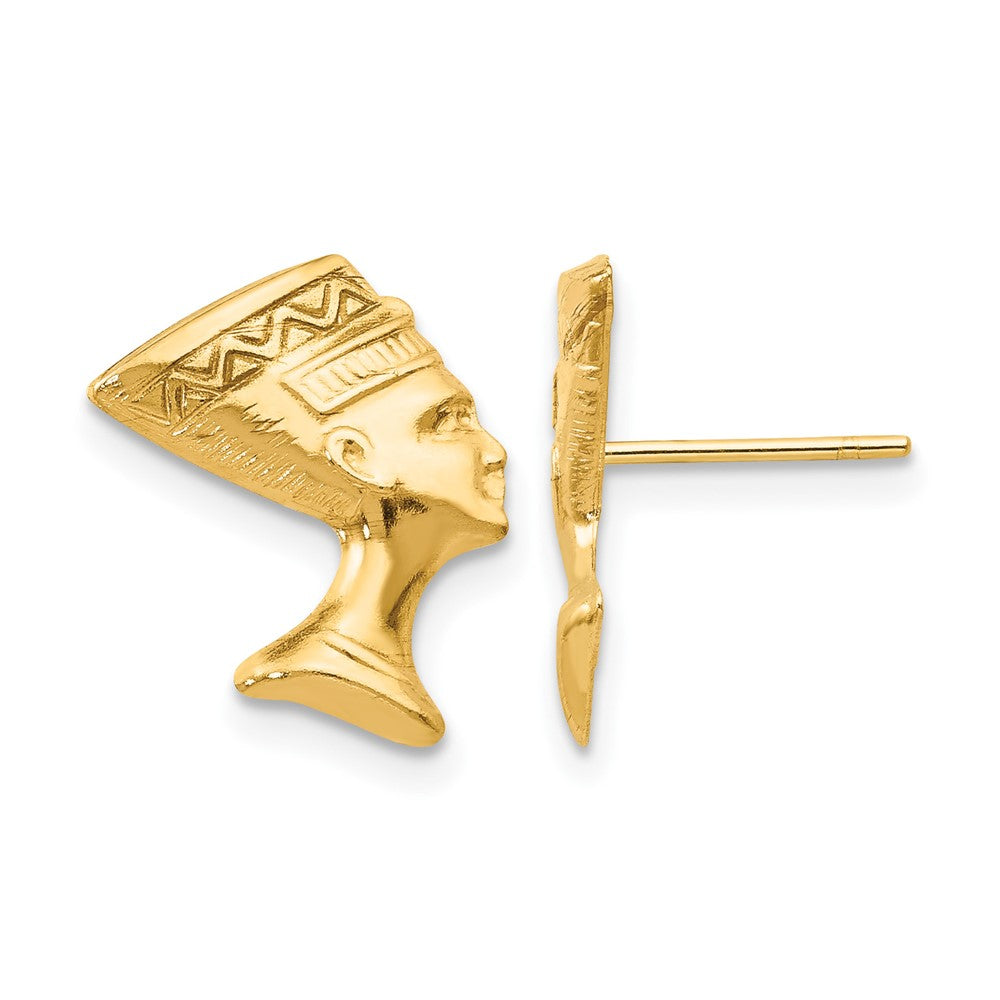 14k Madi K Nefertiti Post Earrings, 13 x 11 mm