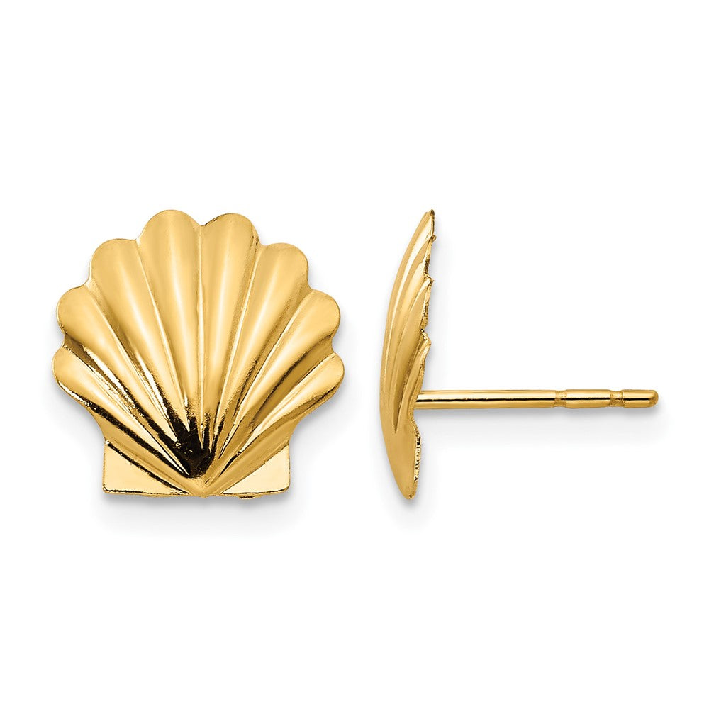 14k Madi K Shell Childrens Post Earrings, 10 x 10 mm