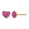 14k Madi K Multi Pink Crystal Heart Post Earrings, 7 x 7 mm