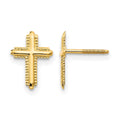 14k Madi K Cross Childrens Silicone Comfort Screwback Post Earrings, 8 x 6 mm