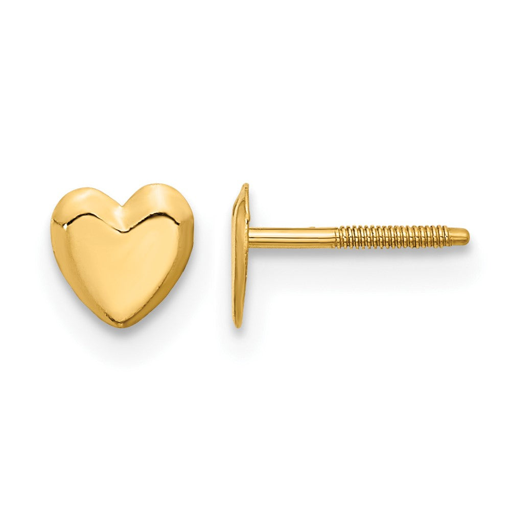 14k Madi K 5.00mm Heart Childrens Screwback Post Earrings, 5 x 5 mm