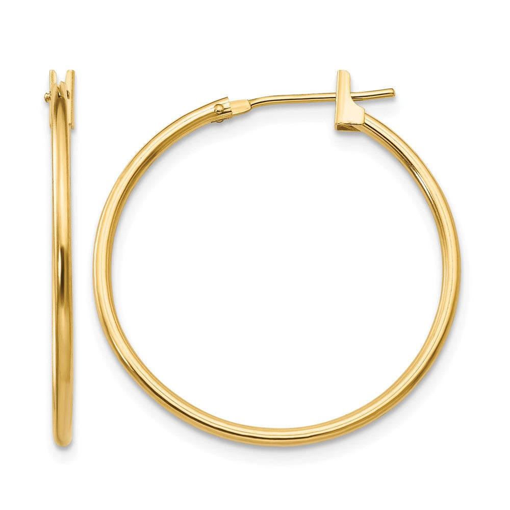 14k Madi K 1x26mm Hoop Earrings, 26 x 1 mm