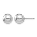 14k White Gold Madi K Polished 8mm Ball Post Earrings, 8 x 8 mm