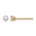 14k Madi K 2.5mm Round CZ Stud Post Earrings, 2.5 x 2.5 mm