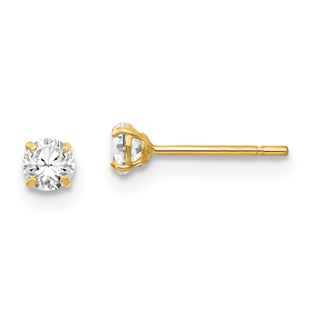 14k Madi K 2.75mm Round CZ Stud Post Earrings, 2.75 x 2.75 mm