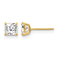 14k Madi K 4mm Square CZ Stud Post Earrings, 4 x 4 mm