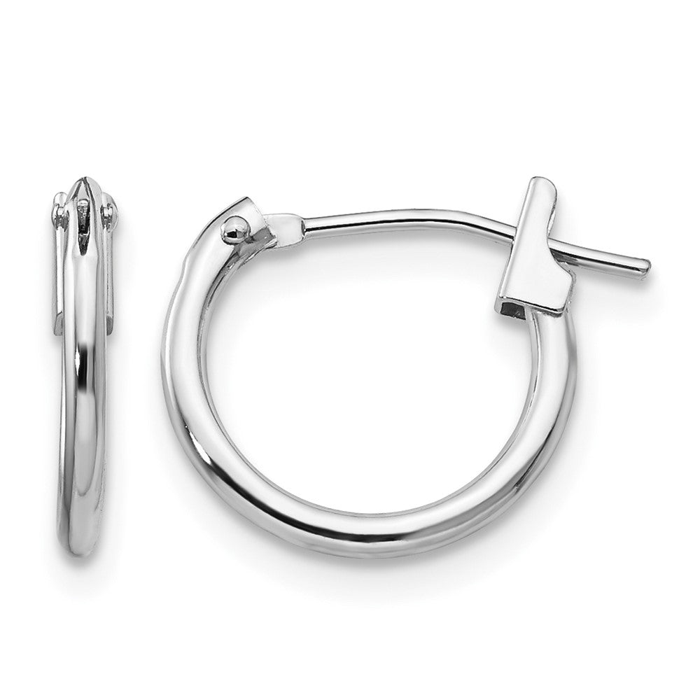 14k White Gold Madi K 1.25x12mm Hoop Earrings, 21 x 1.25 mm