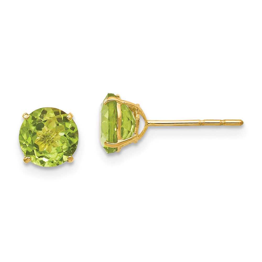 14k Madi K 6mm Round Peridot Post Earrings, 6 x 6 mm