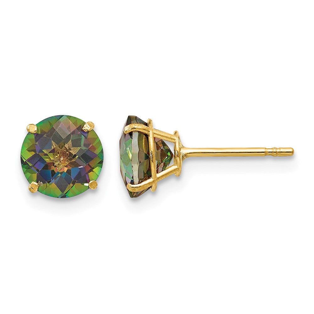 14k Madi K 6mm Round Mystic Topaz Post Earrings, 6 x 6 mm