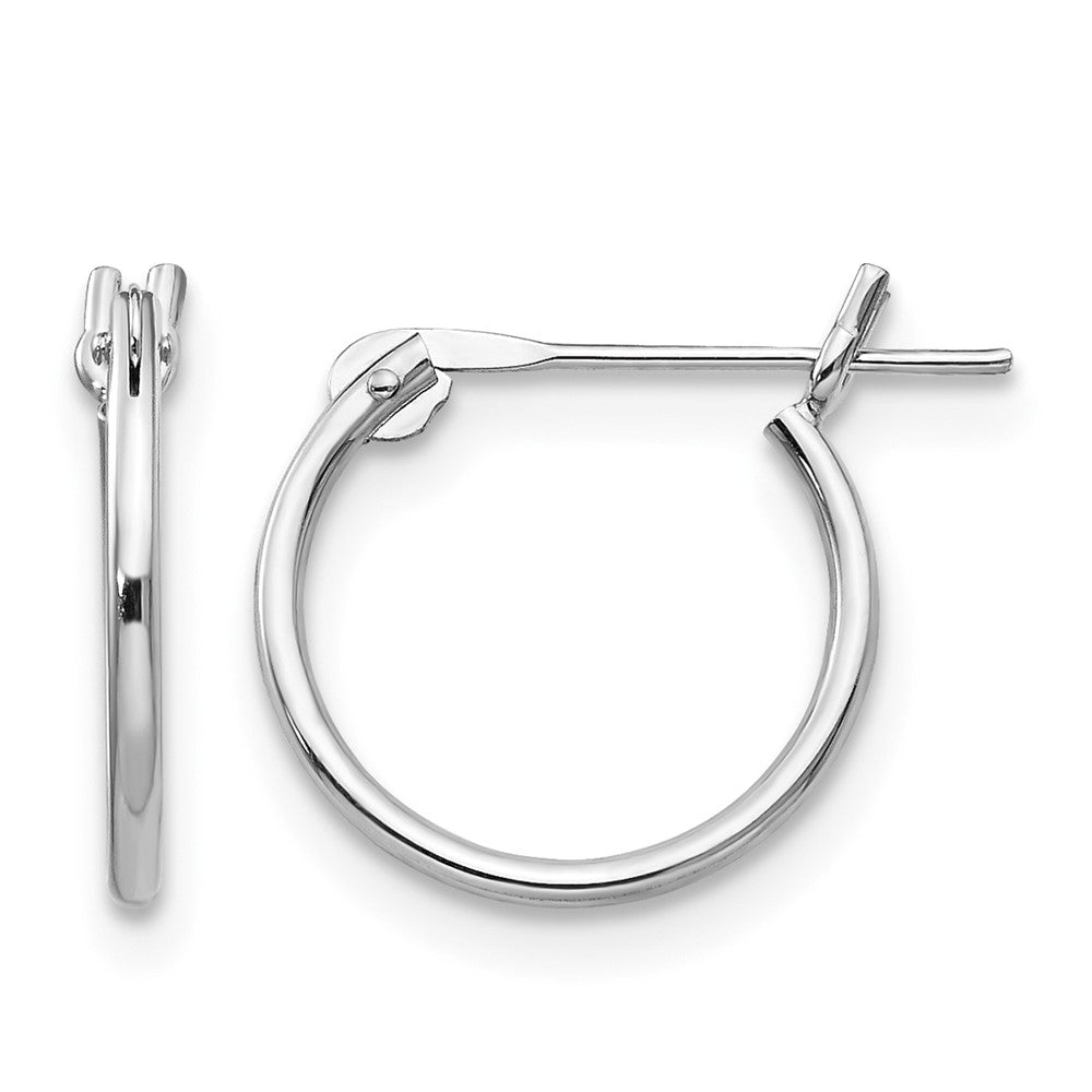 14k White Gold Madi K 1x9mm Hoop Earrings, 9 x 1 mm