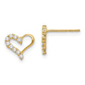 14k Madi K CZ Heart Childrens Post Earrings, 7 x 8 mm