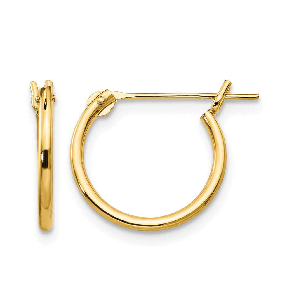 14k Madi K 1.25x12mm Half Hoop Earrings, 12 x 1.25 mm