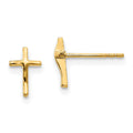 14k Madi K Polished Cross Childrens Post Earrings, 8 x 5 mm