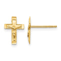 14k Madi K Crucifix Post Earrings, 10 x 8 mm
