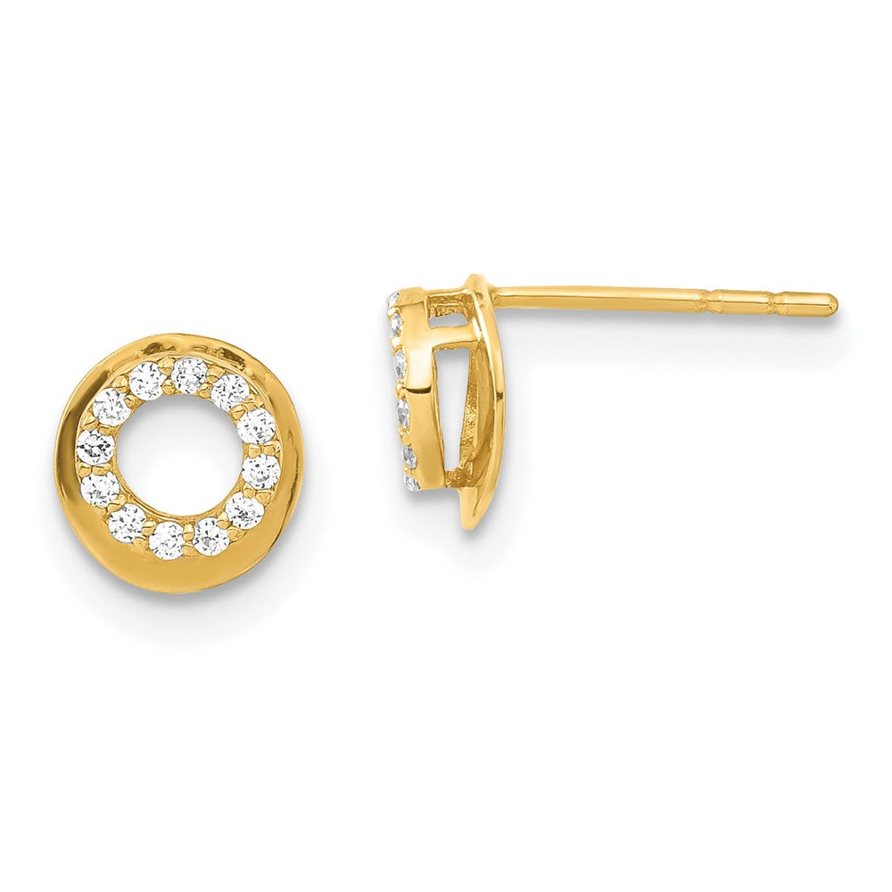 14ky Madi K Childrens CZ Circle Post Earrings, 6.8 x 6.5 mm
