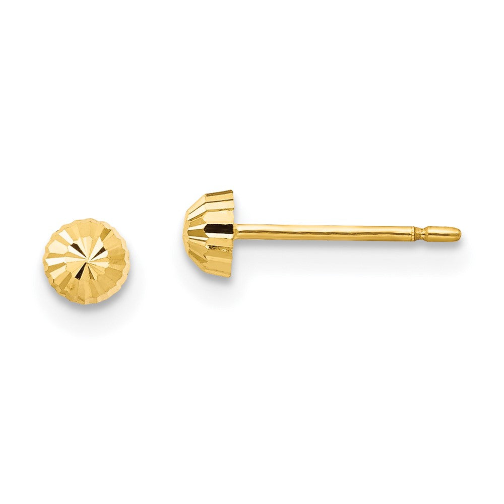 14k Madi K Diamond-Cut 3mm Half-Ball Post Earrings, 3 x 3 mm