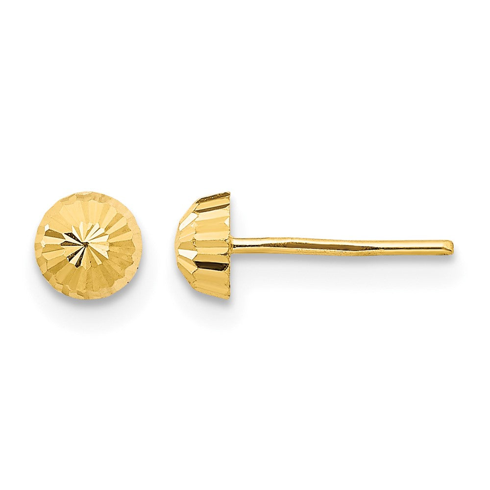 14k Madi K Diamond-Cut 4mm Half-Ball Post Earrings, 4 x 4 mm