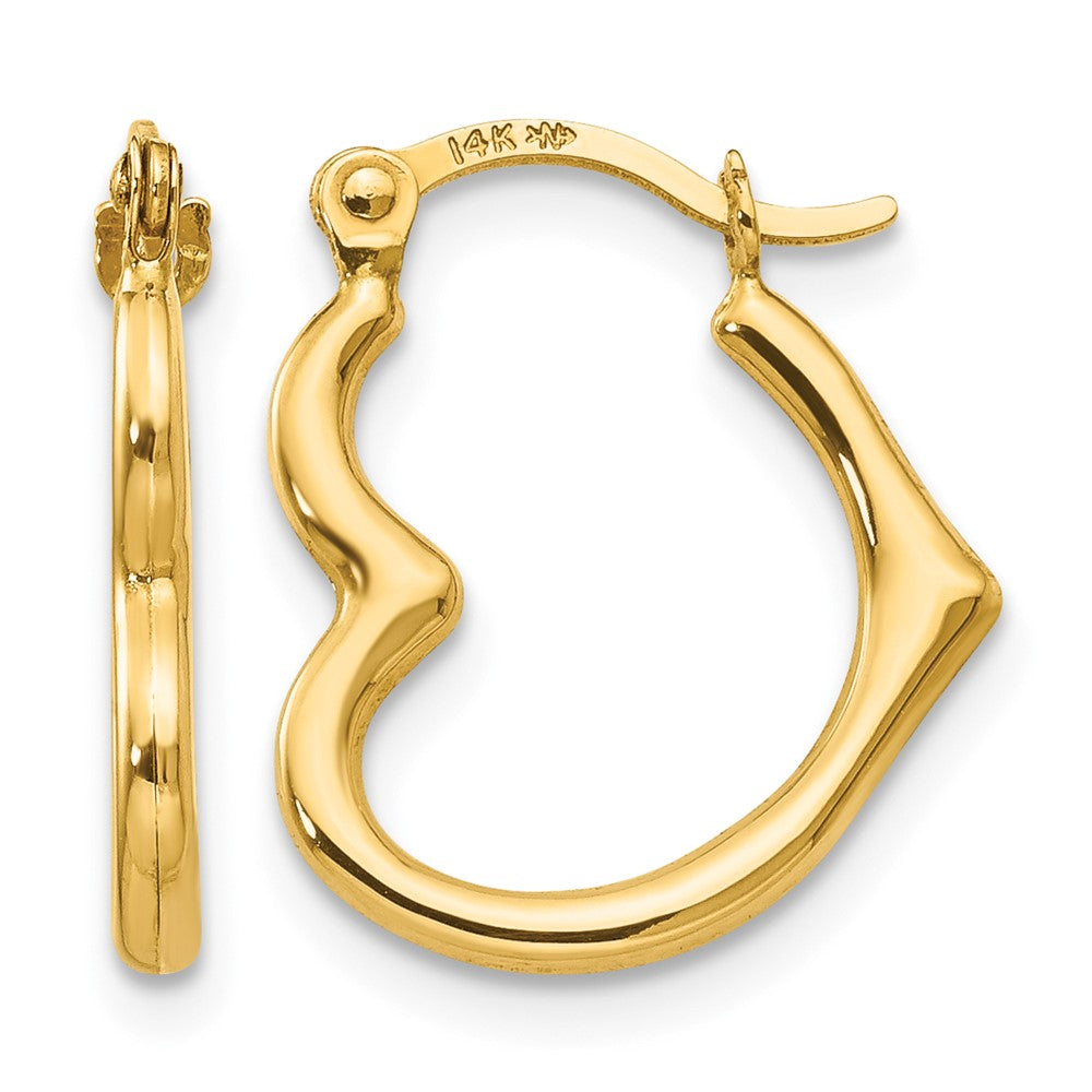 14k Madi K Heart-Shaped Hollow Hoop Earrings, 16 x 13 mm